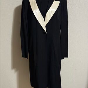 Vintage Lois Snyder Dani Max 2PC Top & Blazer Set Black White Made In USA